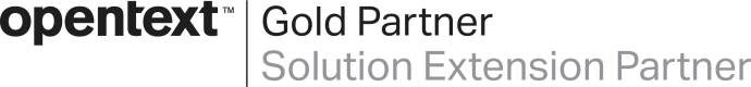 OpenText Gold Partner Solution Extension Partner Wordmark - Black